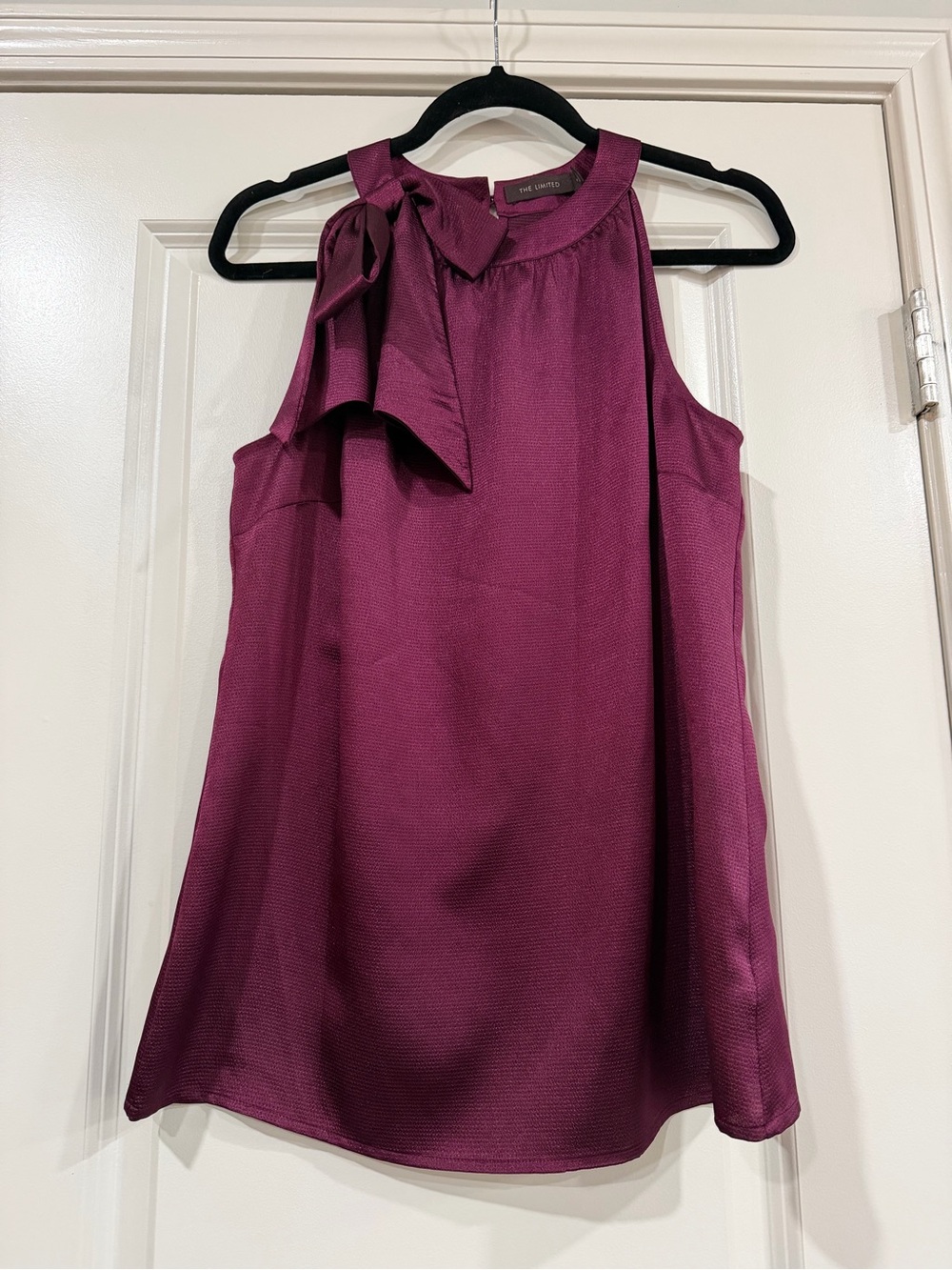 The Limited Plum Sleeveless Bow-Accent Camisole